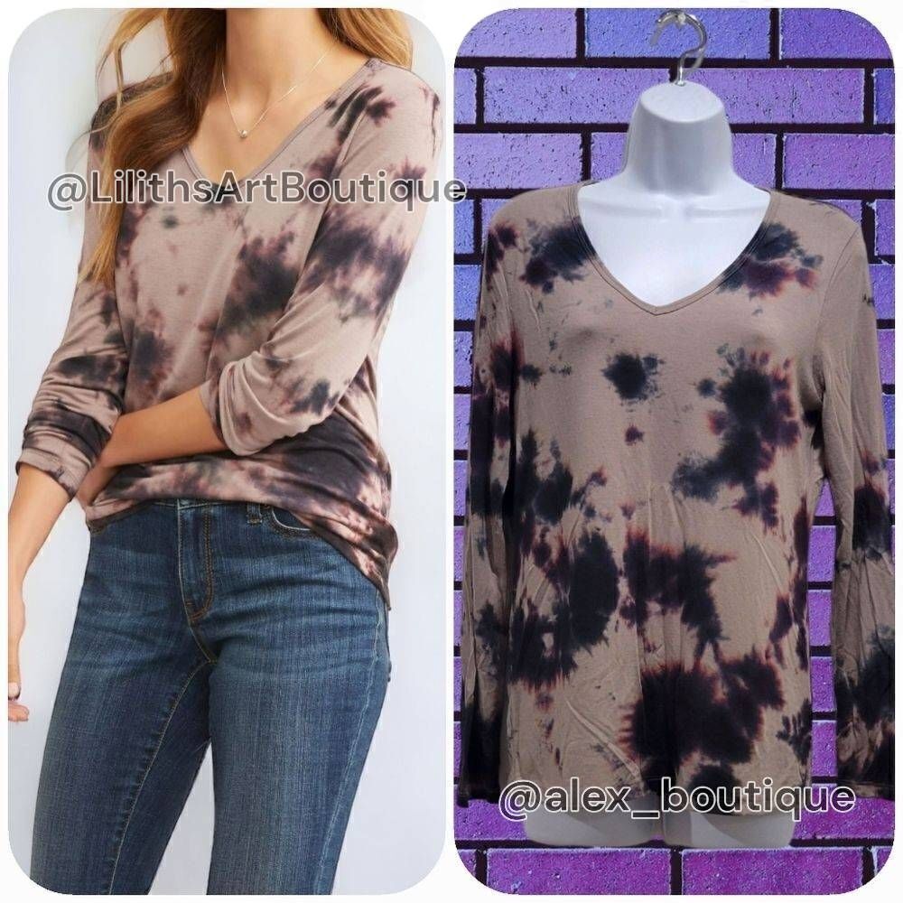 Davina Tie Dye Long Sleeve top(K006)- Tees,Long Sleeve, Size S for Women